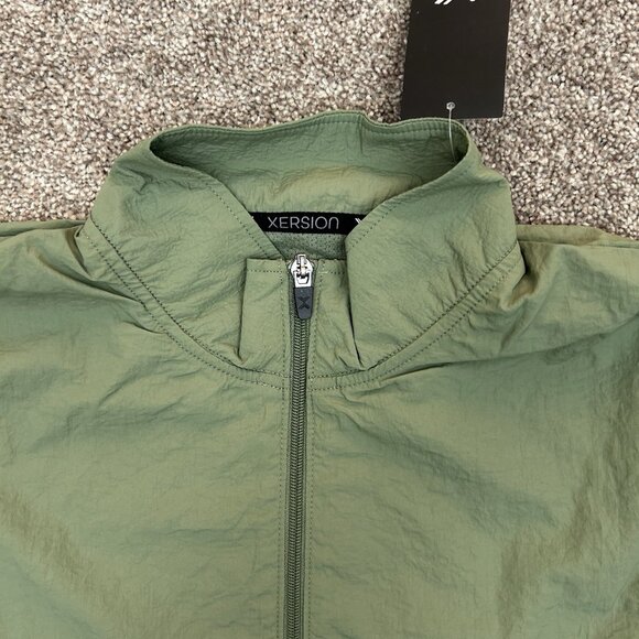 Xersion Men's Bomber Jacket Size M Green Full Zip Track Pockets Woven NWT $55 - Picture 5 of 15